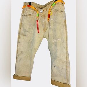 Dickies distressed cargo jeans with drop crotch